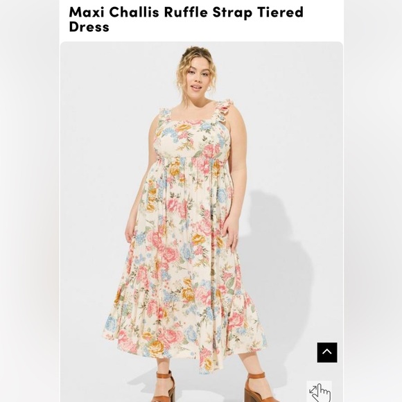 Torrid Maxi Challis Ruffle Strap Tiered Dress size 3 new without tags - Picture 3 of 9